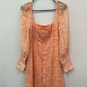 The East Order‎ Floral Peach Long Sleeve Dress Size Small